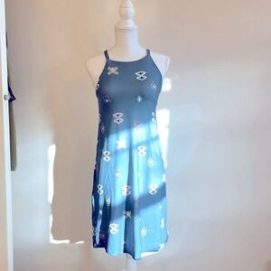 Patagonia Small teal southwestern print cross-back dress!